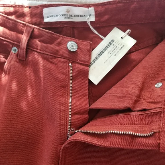 Golden Goose Rust High Rise Jeans Size 27 Brick - Picture 7 of 9